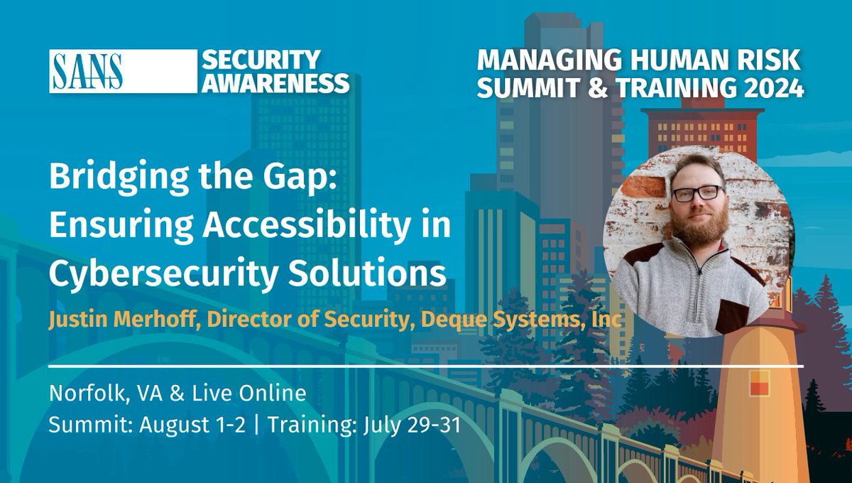 Join us Aug 1-2 in Norfolk, VA or Live Online for the annual #HumanRiskSummit to learn, connect, and share with thousands of fellow security awareness, behavior and culture professionals from around the world! Check our the rest of our agenda: sans.org/u/1tys