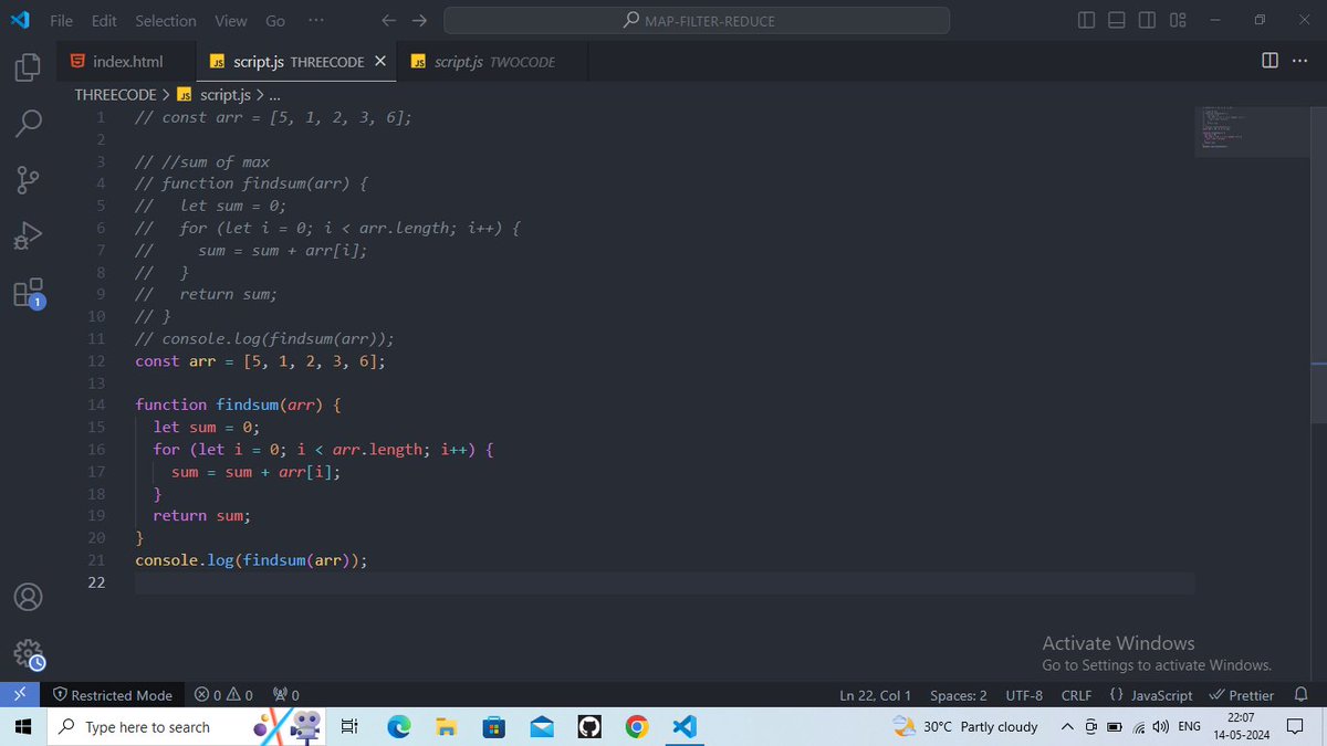 Day 19-22 day of #100dayofcode
Learned Filter, Map and Reduce in #javascript