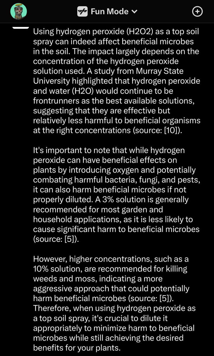 @deep_645 Yes, but i just spray the top soil after watering, to kill burrowing insect eggs, i also use nematodes, and there haven’t been any microbes yet introduced to my seedlings. Here is what Grok had to say about it,