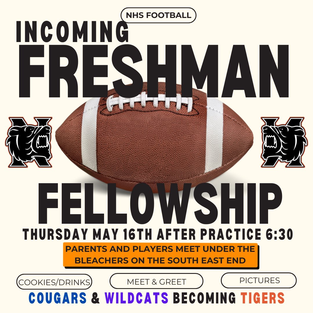 We are looking forward to getting together with all the incoming freshman players and families after practice on Thursday! We hope you can stick around and join us! Fight On!