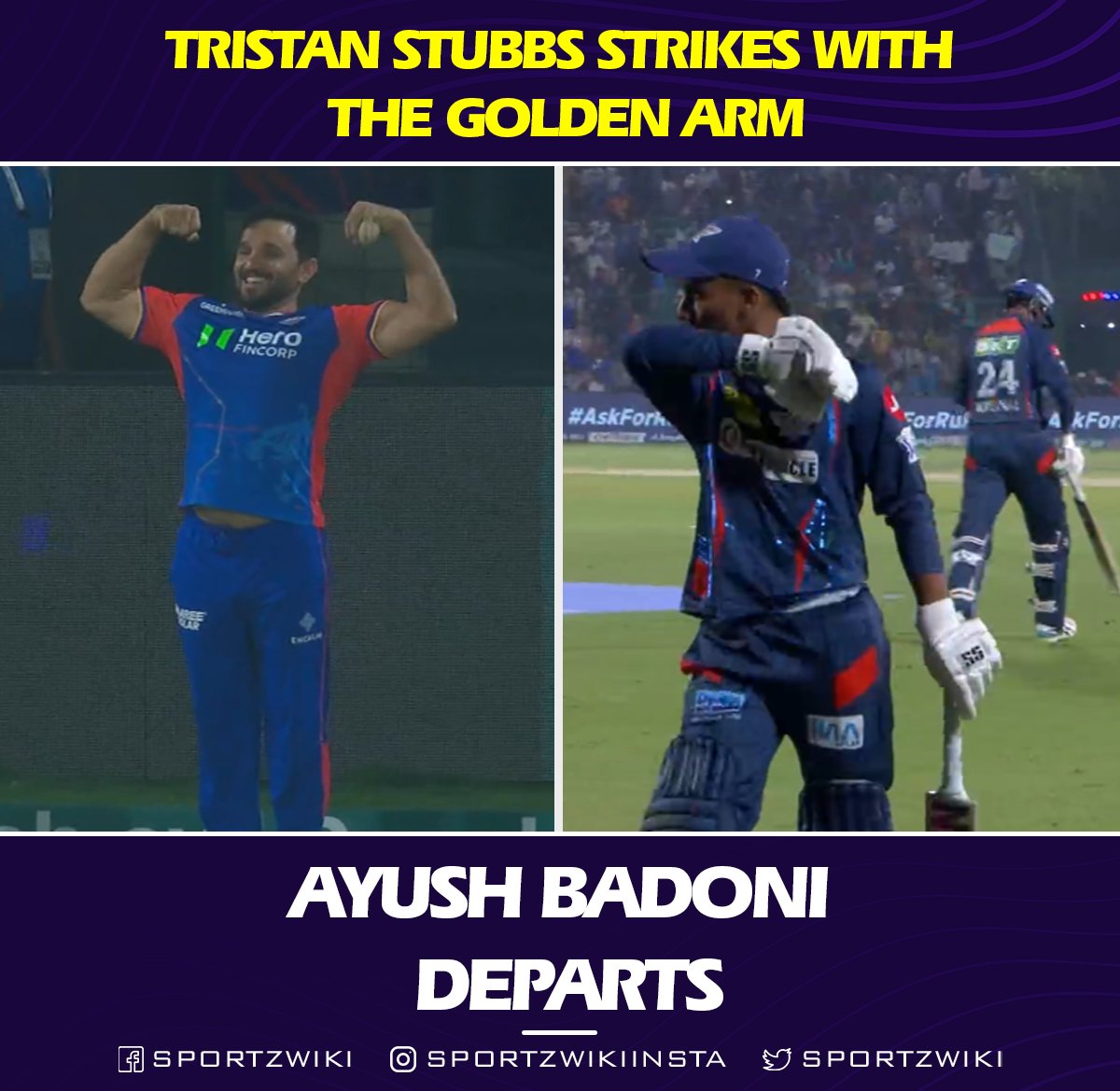 Tristan Stubbs dismisses Ayush Badoni!
