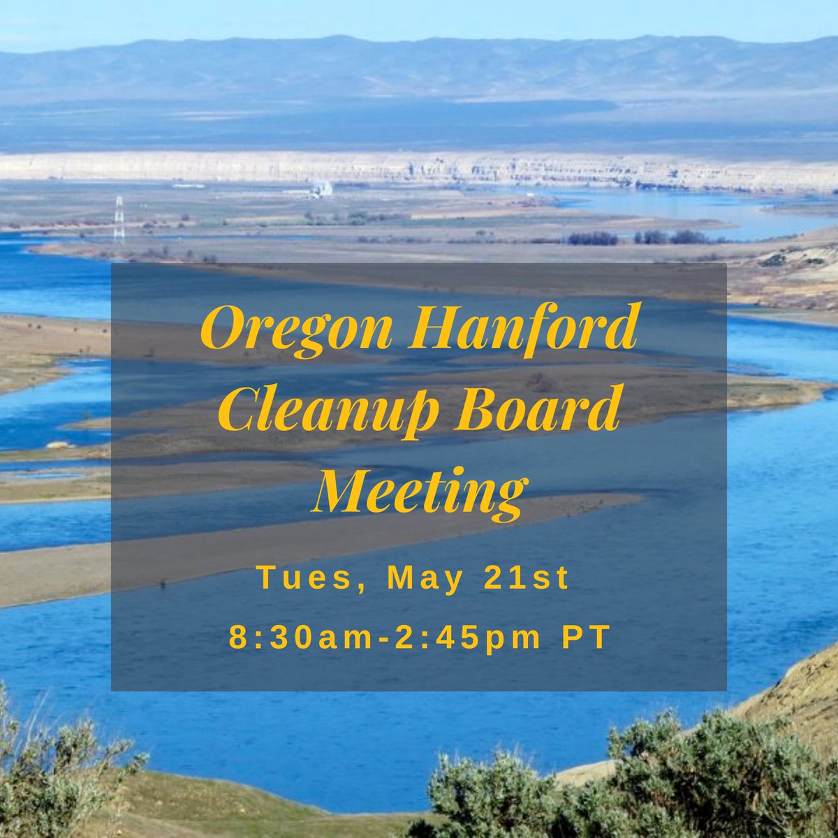 The Oregon Hanford Cleanup Board is meeting next week in Pendleton! Join us from 8:30am-2:45pm in the Tucannon Palouse Room at Wildhorse Casino & Resort or virtually via Teams. Meeting agenda & info: bit.ly/4bcKmK2