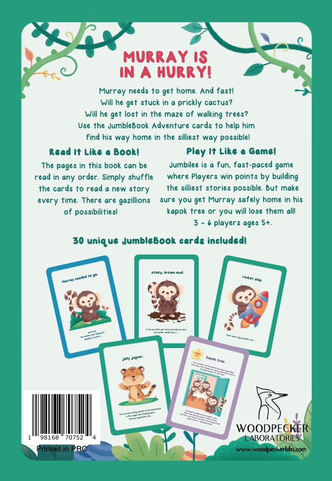 Revamped the back cover of our Murray Is In a Hurry JumbleBook. 

Nooowww, the artwork is complete.  

Coming soon!

#JumbleBooks #HowDoYouJumble #LetsGetReadyToJumble #indiegame #gamedev #indiegames #gamedevelopment #indie #gamedesign #childrensbooks #kidlit #game #puzzle #STEM