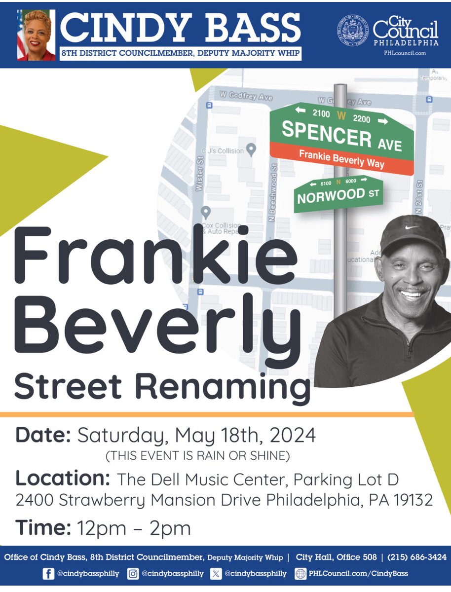 Philly 📣let’s honor one of our own Frankie Beverly…spread the word!