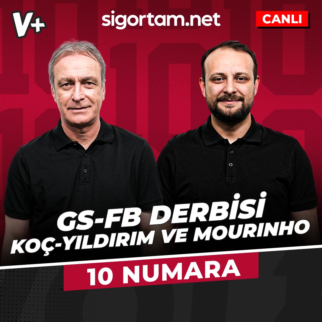 ⚽ @SigortamNet'in sunduğu 10 NUMARA, CANLI yayınla VOLE+ YouTube kanalında BAŞLIYOR! 🆚 Galatasaray-Fenerbahçe derbisi 🗳️ Ali Koç - Aziz Yıldırım 🌟 Jose Mourinho 🎙 Önder Özen & Onur Tuğrul 📺 youtube.com/live/8qywLsM9i…