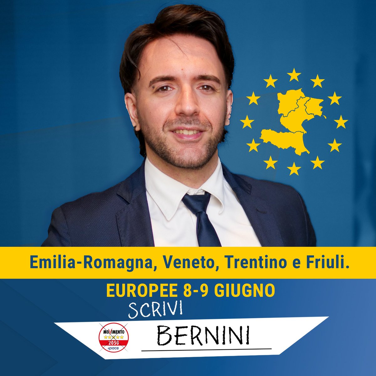 Voti in Emilia-Romagna, Veneto, Trentino o Friuli? 

L'8 e 9 giugno potrai scrivere il mio cognome di fianco al simbolo del <a href="/moviment5stelle/">Movimento 5 Stelle</a>, mi darai l'opportunità di diventare membro del Parlamento Europeo, porterò avanti le cause che ci stanno a cuore. #pace #dirittianimali