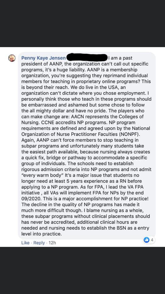 'I personally think those who teach in these programs should be embarrassed and ashamed'

'I lead the VA FPA initiative...this is a major accomplishment for NP practice!'

#MedTwitter
#StopScopeCreep
#NPsLead?