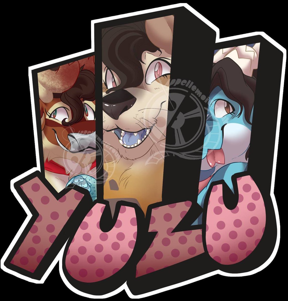 Made a new badge for the upcoming JTF of my sona’s three forms 👀