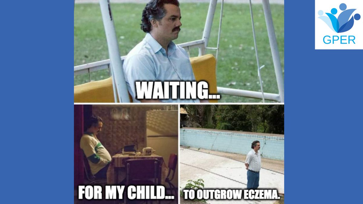 Some children will outgrow #eczema, but many won't (as many as 40%). Waiting is not a strategy. #Eczema should be adequately treated even if the promise of 'outgrowing eczema' is on the horizon. 
Meme credit: Global Parents for Eczema Research
#atopicdermatitis