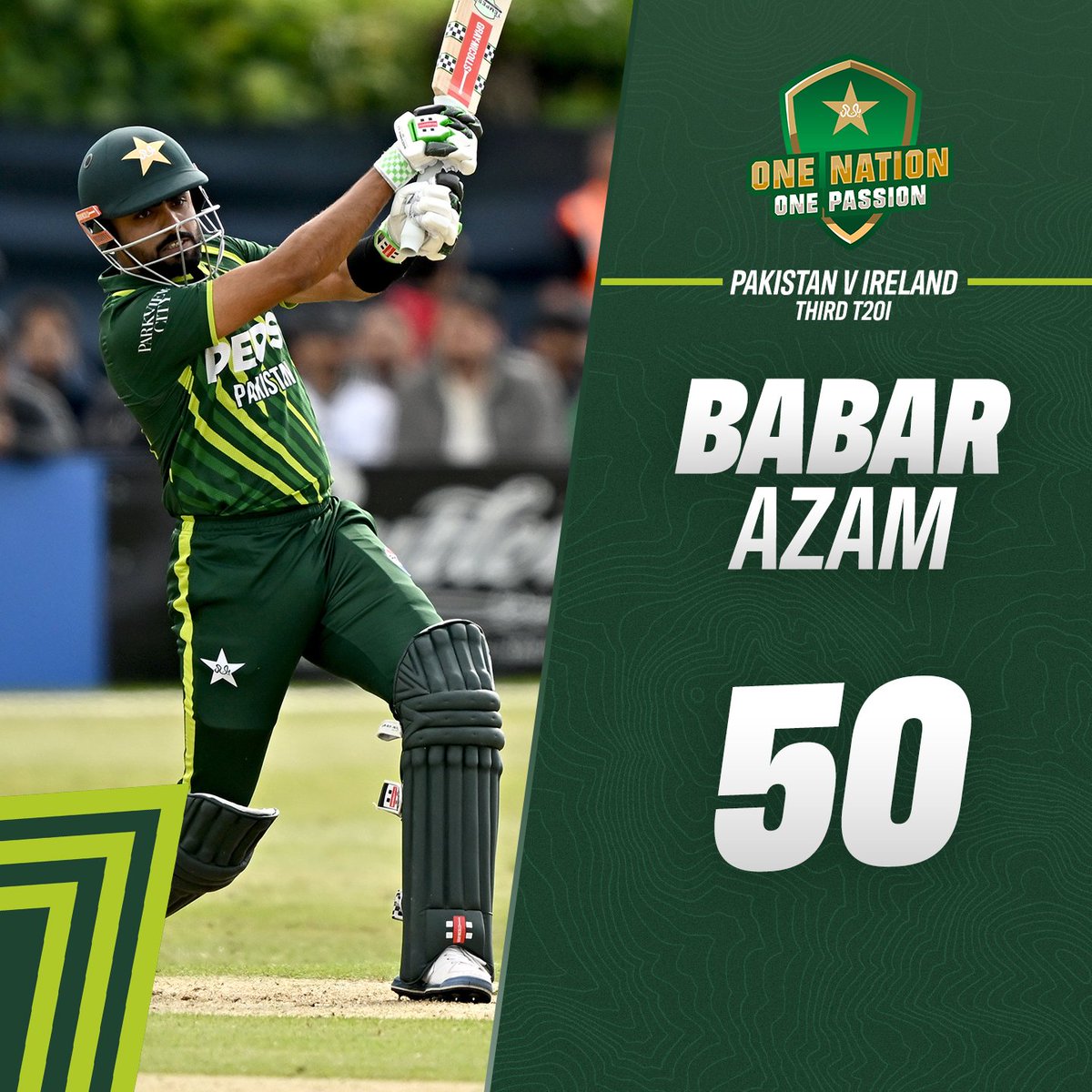 The captain is putting on a show 🔥

Babar Azam scores his 36th T20I fifty ✨

#IREvPAK | #BackTheBoysInGreen