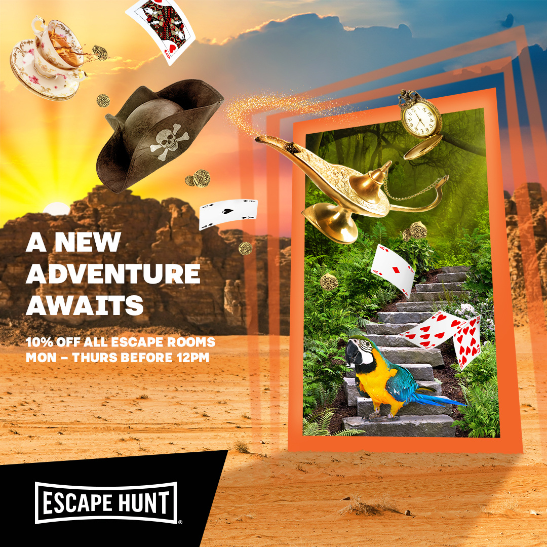 Rise and shine escape enthusiasts! Ready for an adventure to get your adrenaline pumping? 10% off* Monday-Thursday pre 12pm with code: EHEARLYBIRD. *T&C’s apply - use code: EHEARLYBIRD at the checkout.