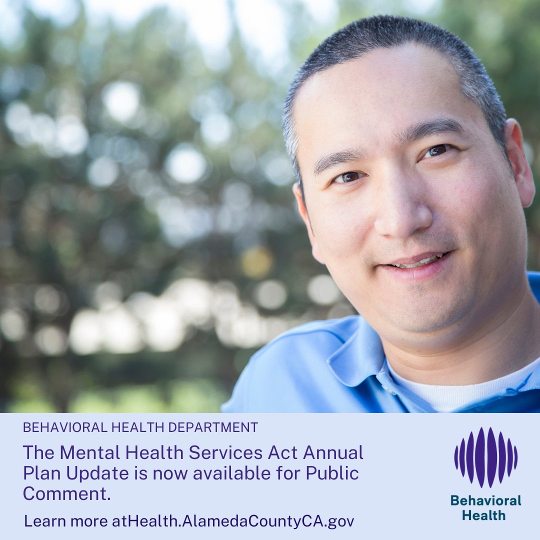The Mental Health Services Act Annual Plan Update for FY24/25 (DRAFT) is now available for Public Comment. Public comment is accepted in English, Spanish, and Chinese from April 1st – May 15th. To provide feedback, take this survey: surveymonkey.com/r/5RJQH35