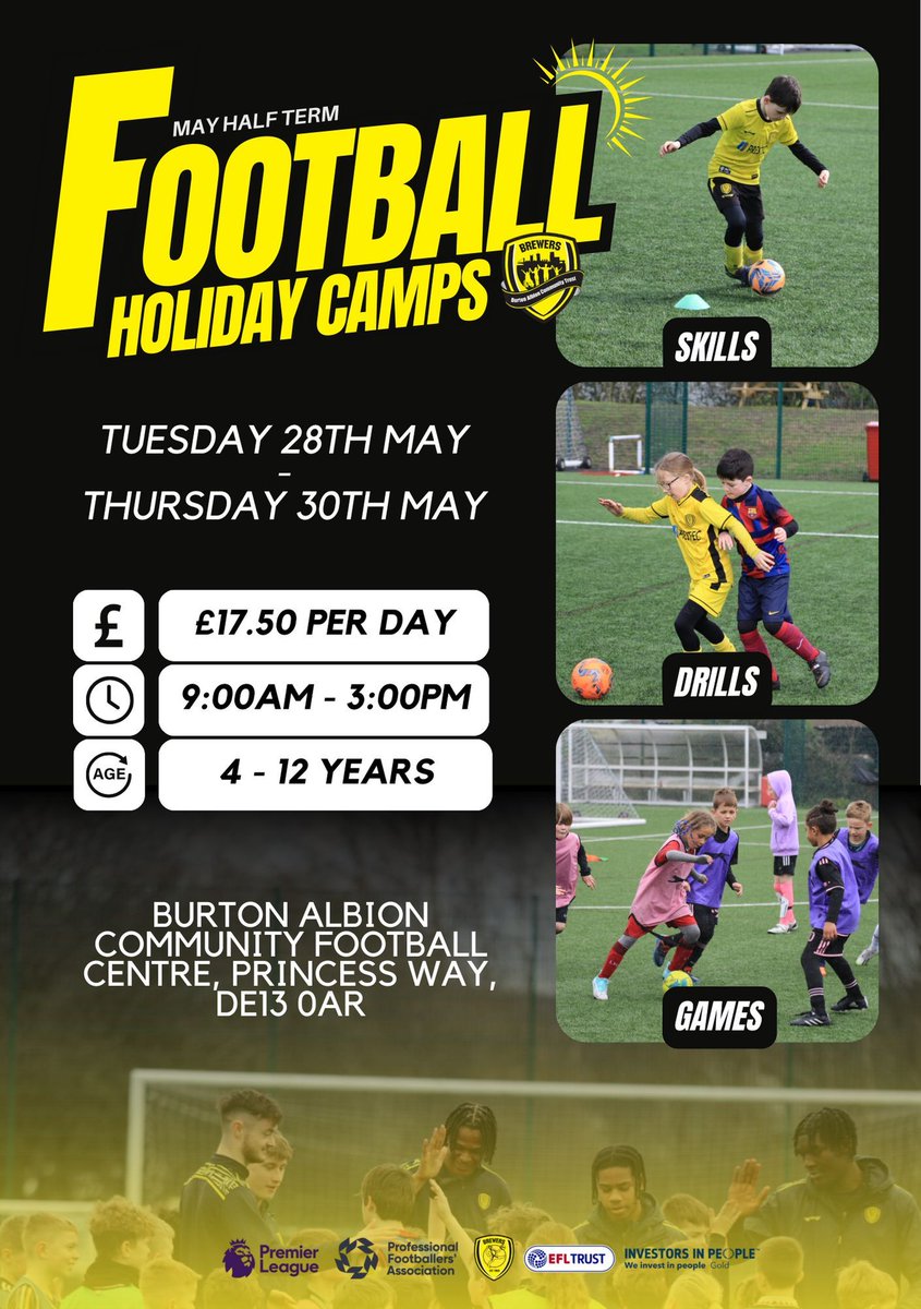 🏕⚽ MAY HOLIDAY CAMPS 🚨 JOIN US THIS MAY🚨 Our May Holiday Camps are back again, offering a range of activities such as learning skills, training drills and matches for football enthusiasts of all skill levels. To book 👇 buff.ly/3Jsn1rt #BACT