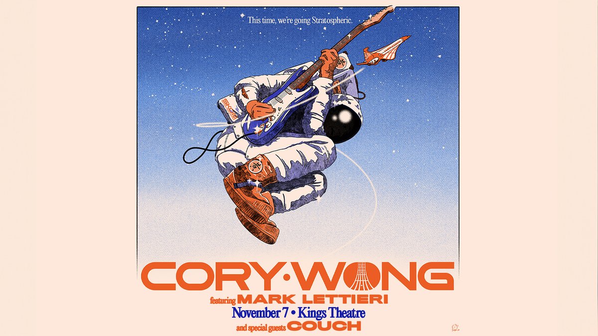 🚀 JUST ANNOUNCED 🚀 We're going Stratospheric with guitarist @corywong this November! He'll be joined by @mjlettieri and @couchtheband. Get yr tix this Friday at 10 am or cop 'em early this Thursday with our venue pre-sale. Deets at bit.ly/3QCr7kU