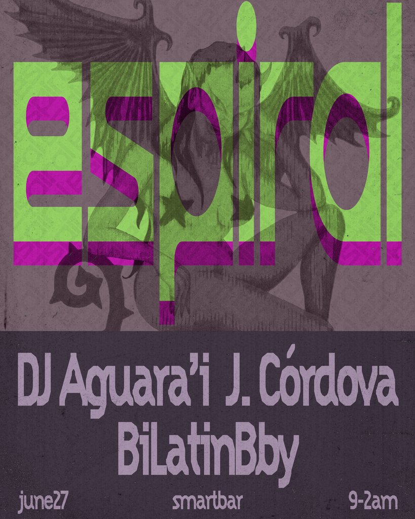 ::new party announcements:: 6/22: BOUND featuring Katie Rex * Panterah * Flores Negras 💿️ bit.ly/bound_0622 6/27: Espiral featuring BiLatinBby * DJ Aguara'i * J. Córdova 💿️ bit.ly/espiral_0627