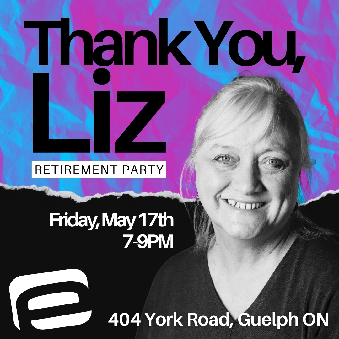 After 19 years of dedicated service as our Executive Director, the wonderful Liz Dent will be stepping into retirement 😁🎉💥

Join us at Ed Video (404 York Road) this Friday at 7PM as we celebrate the many contributions Liz has made to Ed Video and to the Guelph arts community!