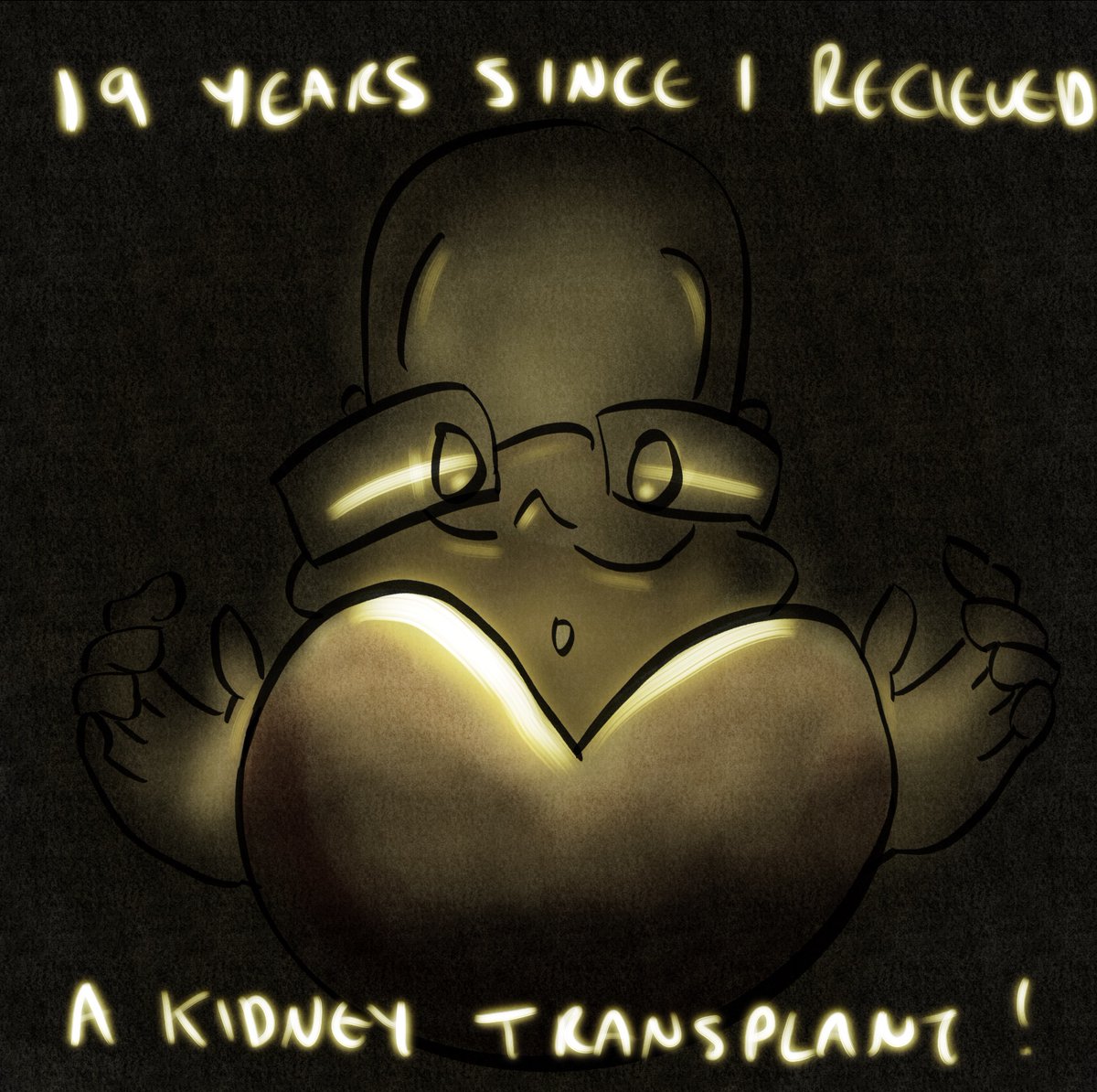 19 years ago today I received a kidney transplant! It’s like precious gold! #doodleaday #draweveryday #procreate #drawing #artdaily #drawings #doodles #doodling #doodle #dailydoodle @kidneycareuk #transplant #kidneytransplant #organdonation #kidney @NHSEngland #NHS #kidneywarrior
