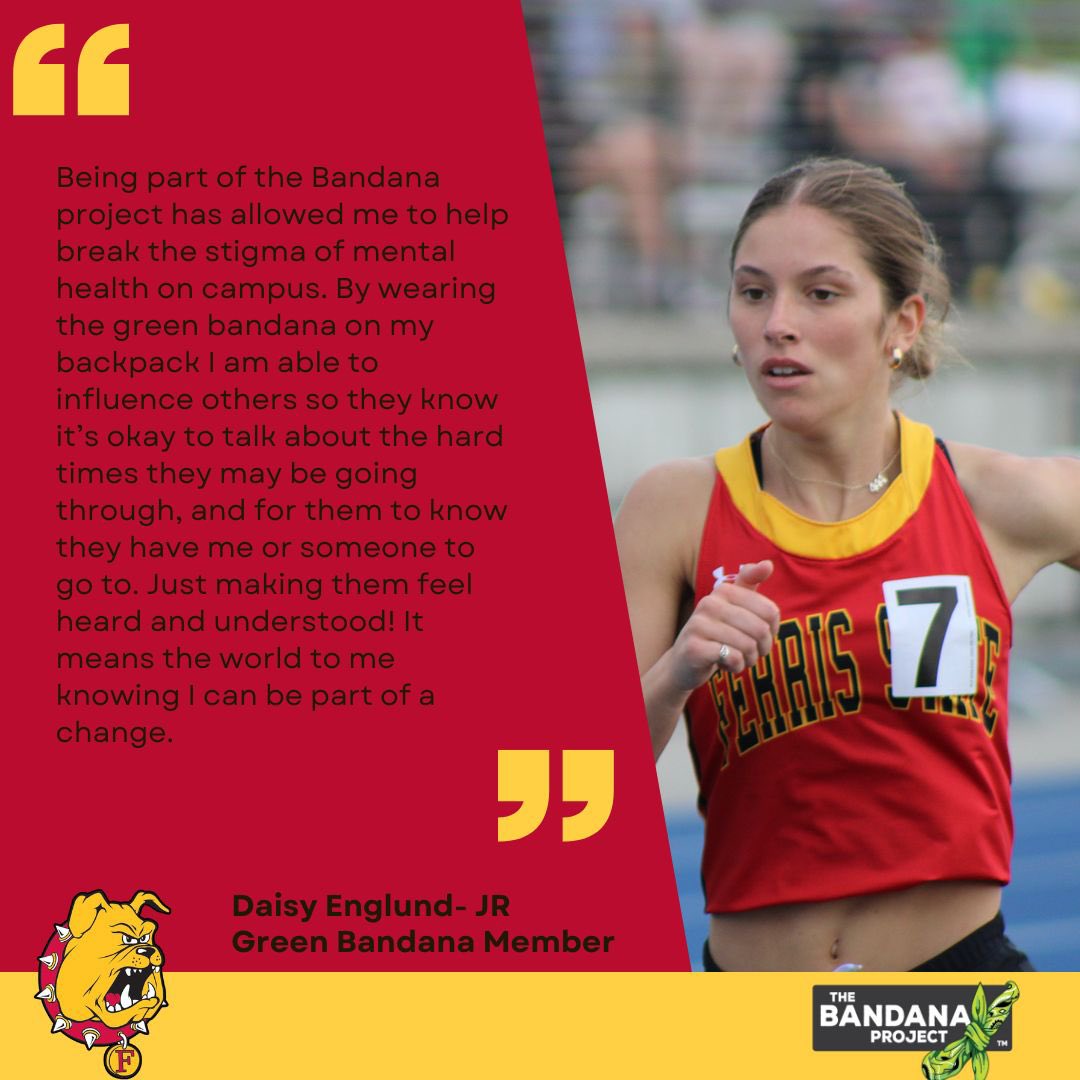 Daisy Englund of @Ferris_TRK_XC speaks about the Green Bandana Project!!