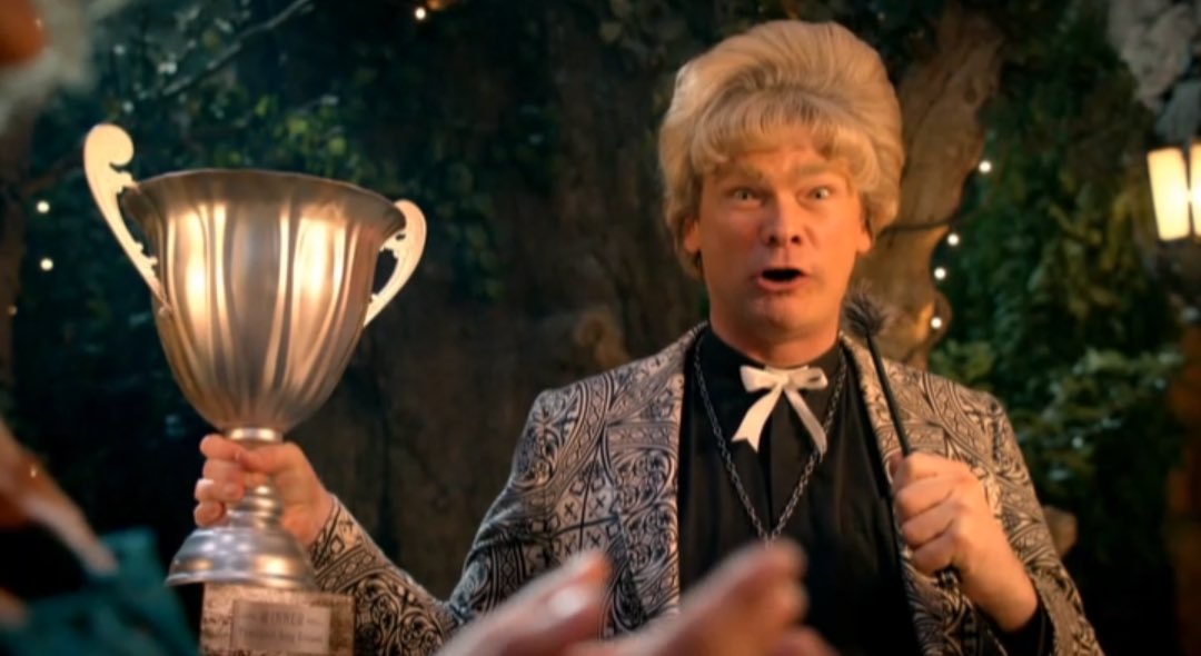 the six idiots character of the day is the thanktival song contest host from yonderland played by simon farnaby!