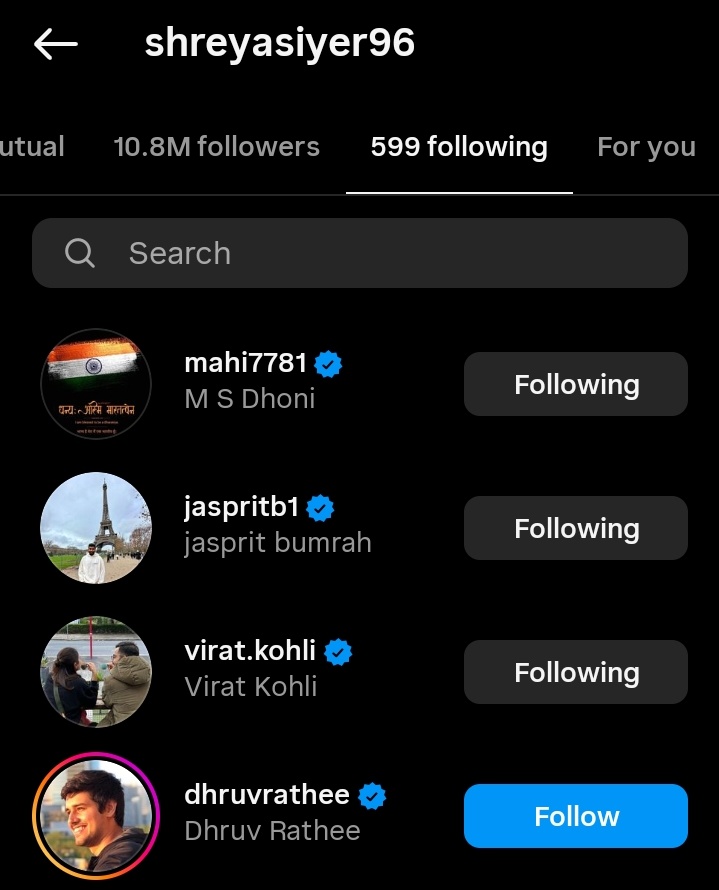 #ShreyasIyer the cricketer with a Spine.
He started following #DhruvRathee 
In Instagram.
Will the Bhaktas pounce on him?
Everyone in the country is fed up with #NarenderModi .
The reality is hitting hard for the #BJP supporters🤧