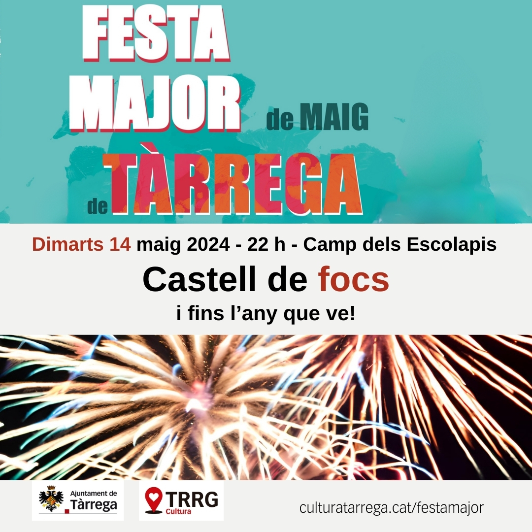 El darrer acte de la Festa Major de Maig 2024 arriba aquesta nit a les 10 amb el Castell de Focs 🎆 Fins l'any que ve!  #fmtàrrega #tàrrega #turismeurgell #catalunyaexperience #agendaculturalurgell #targarinament