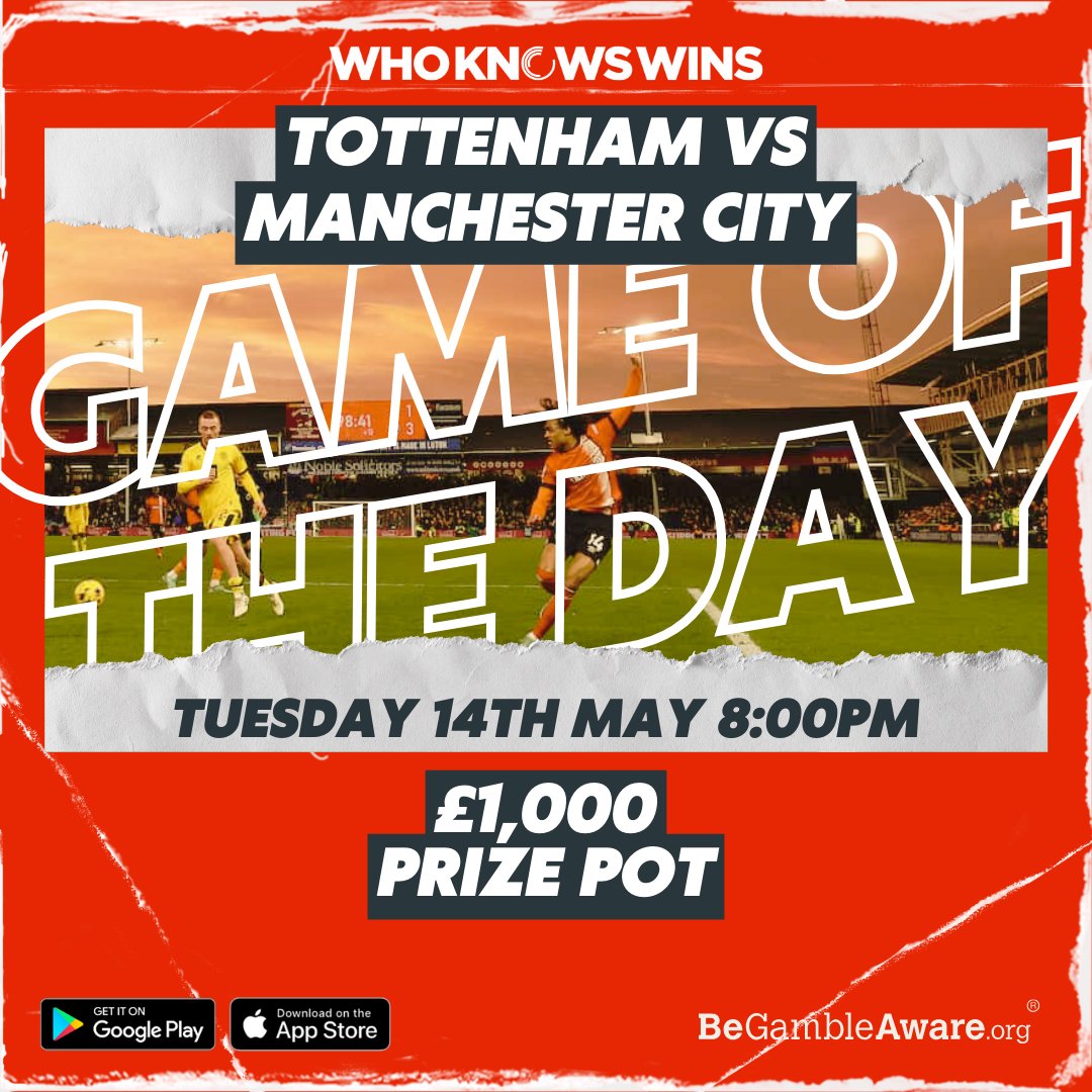 #PremierLeague Tottenham vs Man City ⚽ Kick-off: 8 pm 🔗 wkw.page.link/6vkE 🔞 BeGambleAware.org