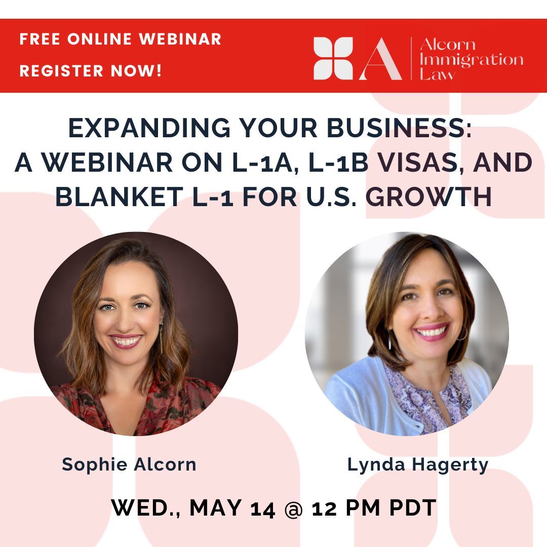 👀 Starting soon! Join us for an in-depth webinar on L-1 visas, including L-1A, L-1B, and Blanket L-1 options. Learn about eligibility, best practices for filing petitions, and current trends in US immigration. Register now! buff.ly/3UWg092 #AlcornLaw #Immigration #HR