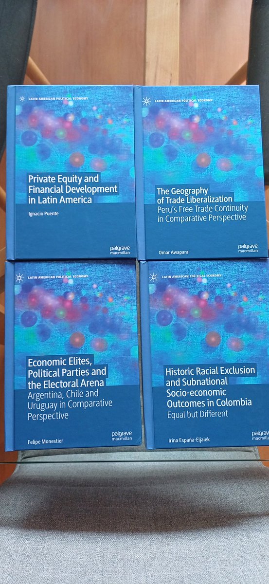 First four books as editors of the Latin American Political Economy series at @Palgrave ❤️💪.. and many more to come! So proud @saranied @EduardoMoncad @JuanBogliaccini @REPAL_LatAm