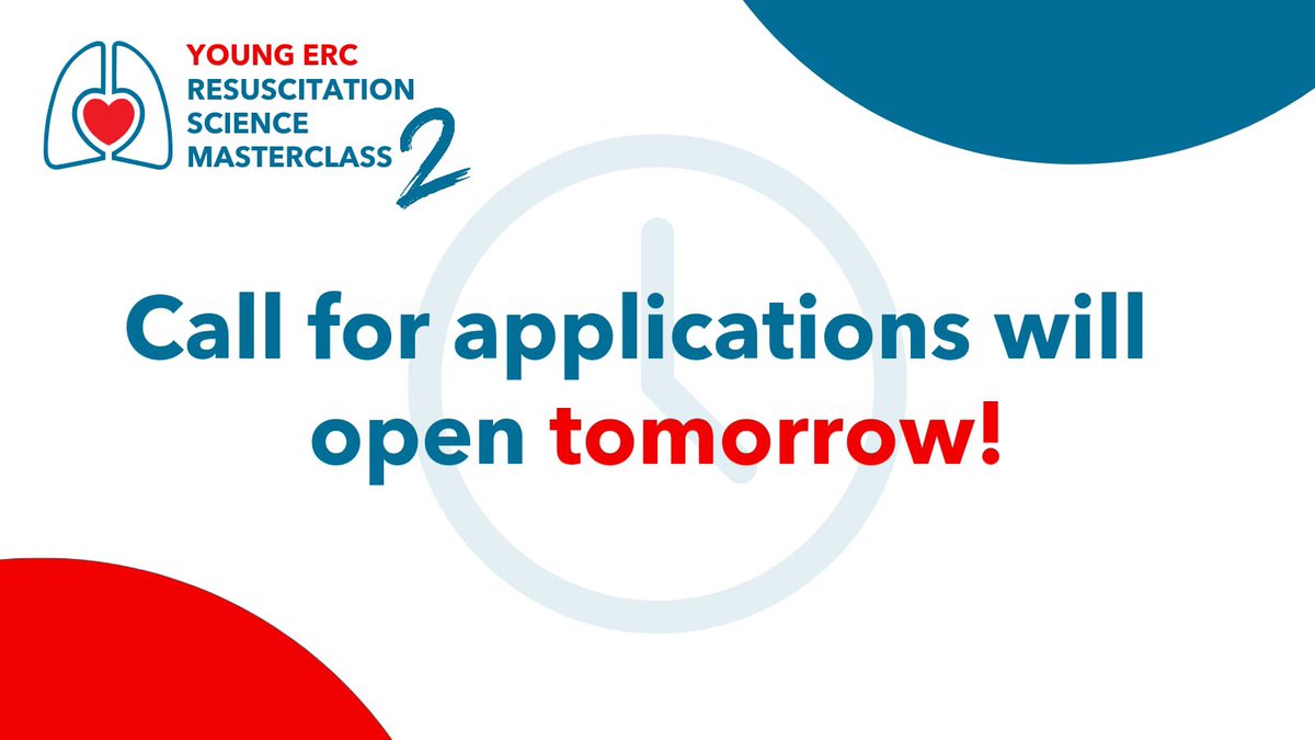 📣 The call for applications to the Young ERC Resuscitation Science Masterclass 2 OPENS TOMORROW! Young ERC Resuscitation Science Masterclass participants will learn from international experts in resuscitation science and their fellow masterclass participants 🌍 STAY TUNED 👀