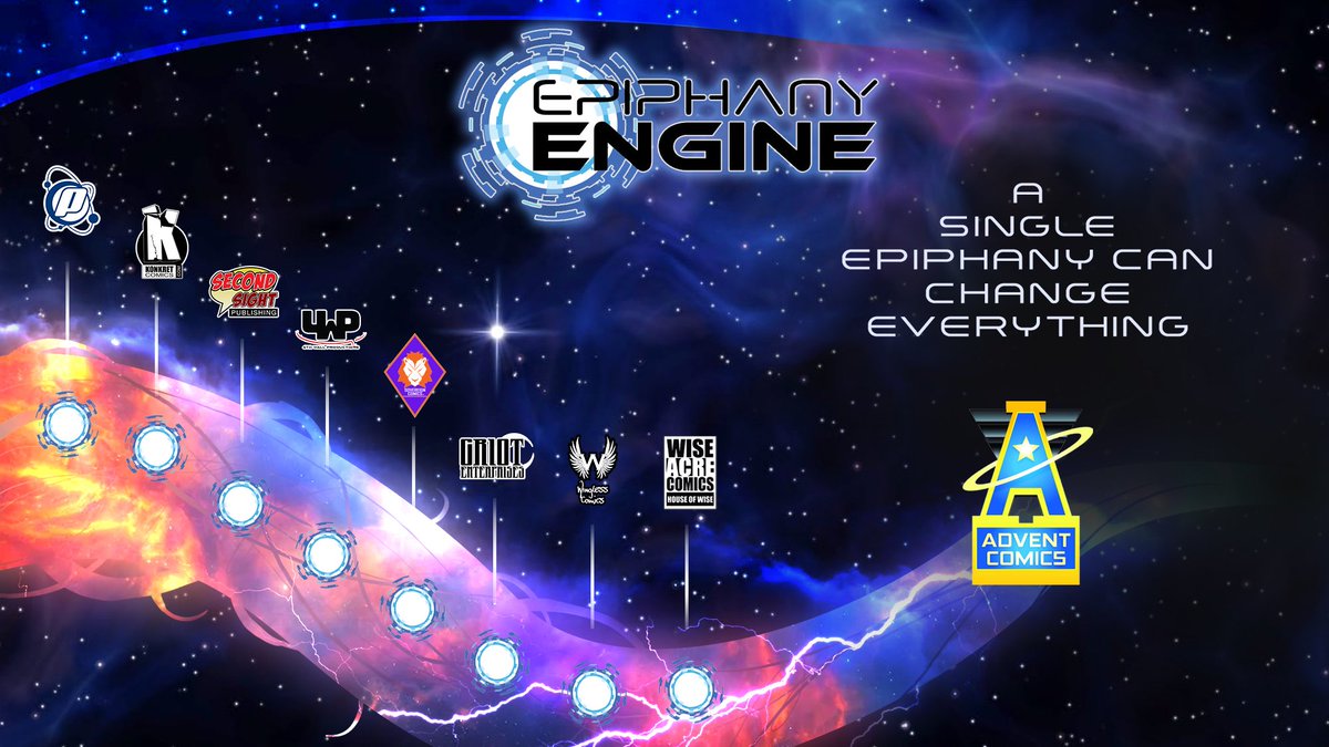 The EPIPHANY ENGINE Graphic Novel is a 192-page graphic novel that features over 40 Indie Comics Publishers such as @TheAceblade @FreeStyleKomics @godhoodcomics @NftGriot @KonkretComics @Secondsightpub @strangercomics, @urbanstylecomix @WinglessEnt Comics and many more. #comics
