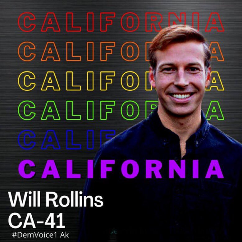 ❤Ok California let's vote 🧡 Democrat Will Rollins 💛for Congress CA-41 Water Seniors Climate LGBTQ+ Education Gun Safety Healthcare Immigration Voting Rights Infrastructure Abortion rights Working families 💜@WillRollinsCA willrollinsforcongress.com #DemVoice1