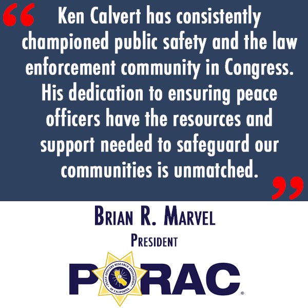 I’m excited to announce that I have earned the endorsement of @PORACalifornia, the largest law enforcement organization in California.