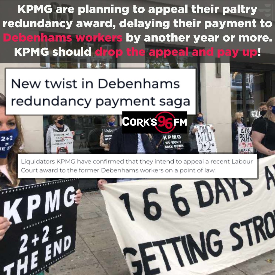 The heroic Debenhams workers mounted pickets for 406 days to try to force KPMG to pay them what they owed. They were badly let down by the government as well. KPMG should drop the appeal and pay up! #PayUpKPMG