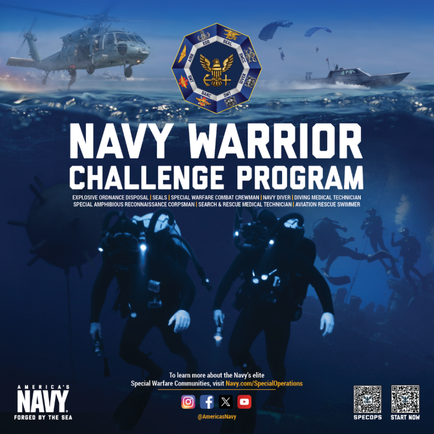 Calling all athletes! Bring your passion for sports into the U.S. Navy & see the many career paths & opportunities that exist. Contact a Navy recruiter to learn what your future could look like. Visit navy.com/specialoperati… for more info. America’s Navy, Forged by the Sea.