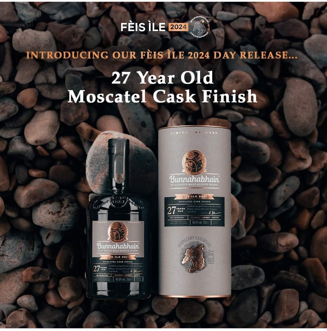 Fèis Ile 2024 on Bunnahabhain
なかなか渋いスペックですね。
27 Year Old Moscatel Cask Finish
Price: £695
Size: 70cl
ABV: 46.6%
Number of Bottles: 264

app.anyroad.com/tours/day-rele… -ebcf1711

#Feislle #Bunnahabhain