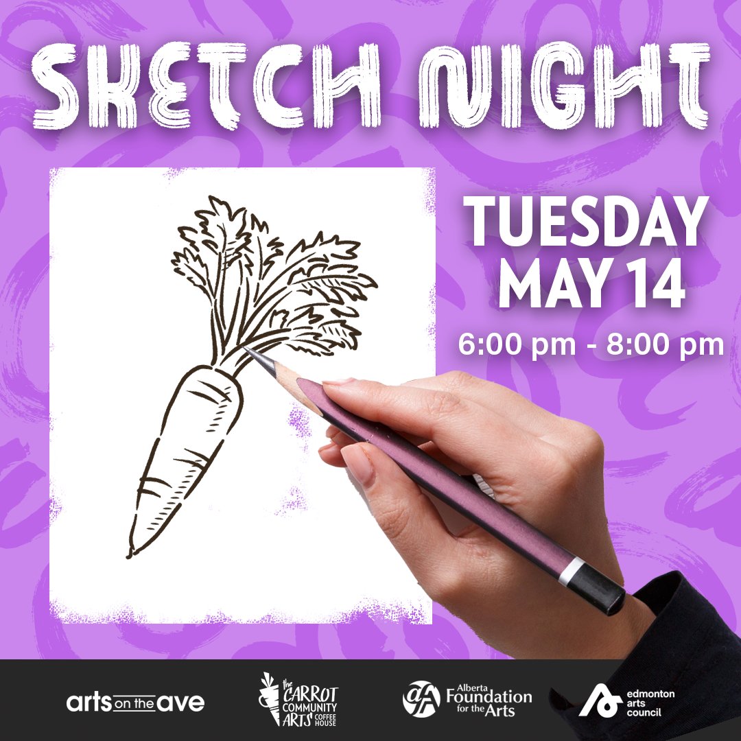 Tonight!! 🎨 Sketch with us from 6:00 pm - 8:00 pm! Gear up for World Drawing Day at the Carrot's Sketch Night on May 14th! Join us to revitalize our Street Art Galleries with fresh art for the spring season. Let's fill our community with vibrant creativity together!