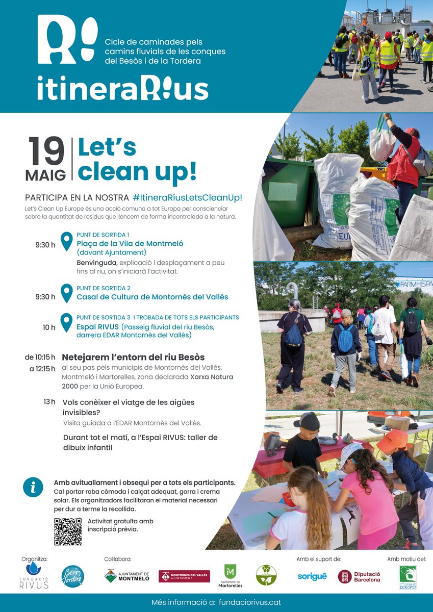 ajmontornes's tweet photo. ♻️ Per segon any consecutiu, la @FundacioRivus i el @consorcibesos han apostat per unificar els municipis de #Montornès, #Montmeló i #Martorelles en una única jornada de neteja inclosa en el projecte #LetsCleanUpCAT.
➕ℹ️👉 https://t.co/BlDJxxzXEP https://t.co/opG59bLcpB