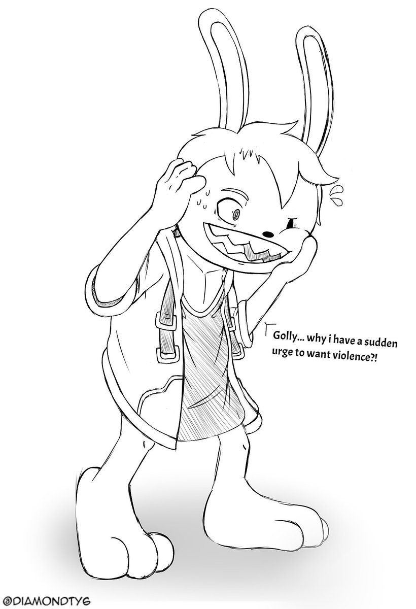 DiamondTY6's tweet image. A little Max tf that i doodle,i just love a lot this little crazy rabbit!.
-"Also for some reason I want to stick a fork in an outlet!"
#TFTuesday #TFEveryday
#Transfur #TF #Max