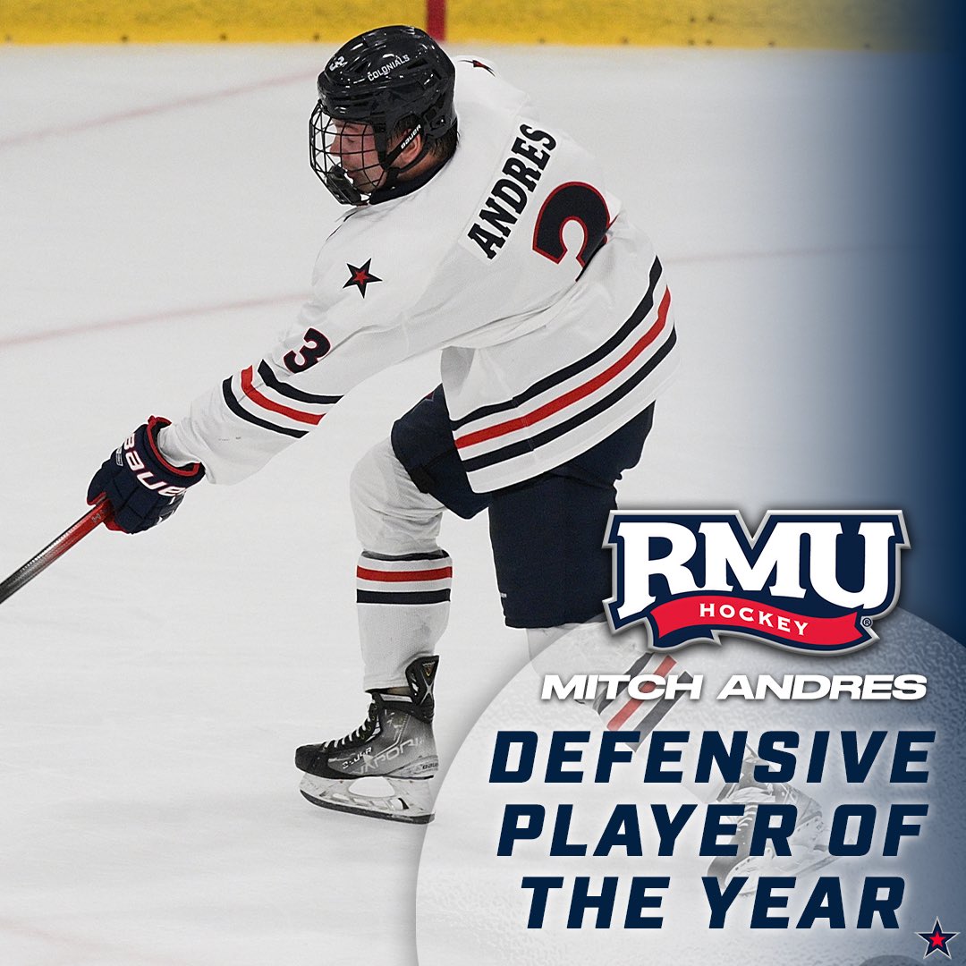 Our 2023-24 Defensive Player of the Year Award goes to @mitchandres10 👏 He ranked second in @Atlantic_Hockey in blocked shots with 84‼️