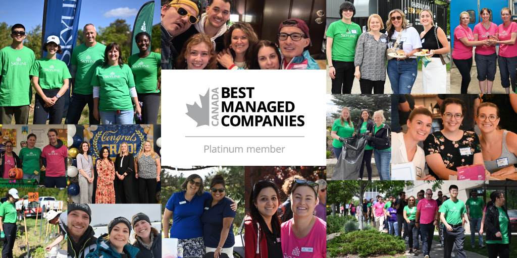 For the tenth consecutive year, Skyline has been named one of Canada's #BestManaged Companies! Thank you to all Skyline staff for their continuous efforts to make Skyline a business and employer of choice in Canada. #Award #TeamEffort #AwardWinner