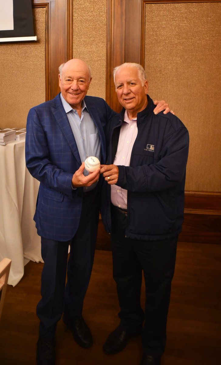 Can’t thank Al Casciato pictured here..enough for creating the Uncle Abe Award honoring my Uncle Abe who gave me the gift of baseball way back in Brooklyn..we give out the award annually and last night S.F. youth baseball coach James Nash was the recipient