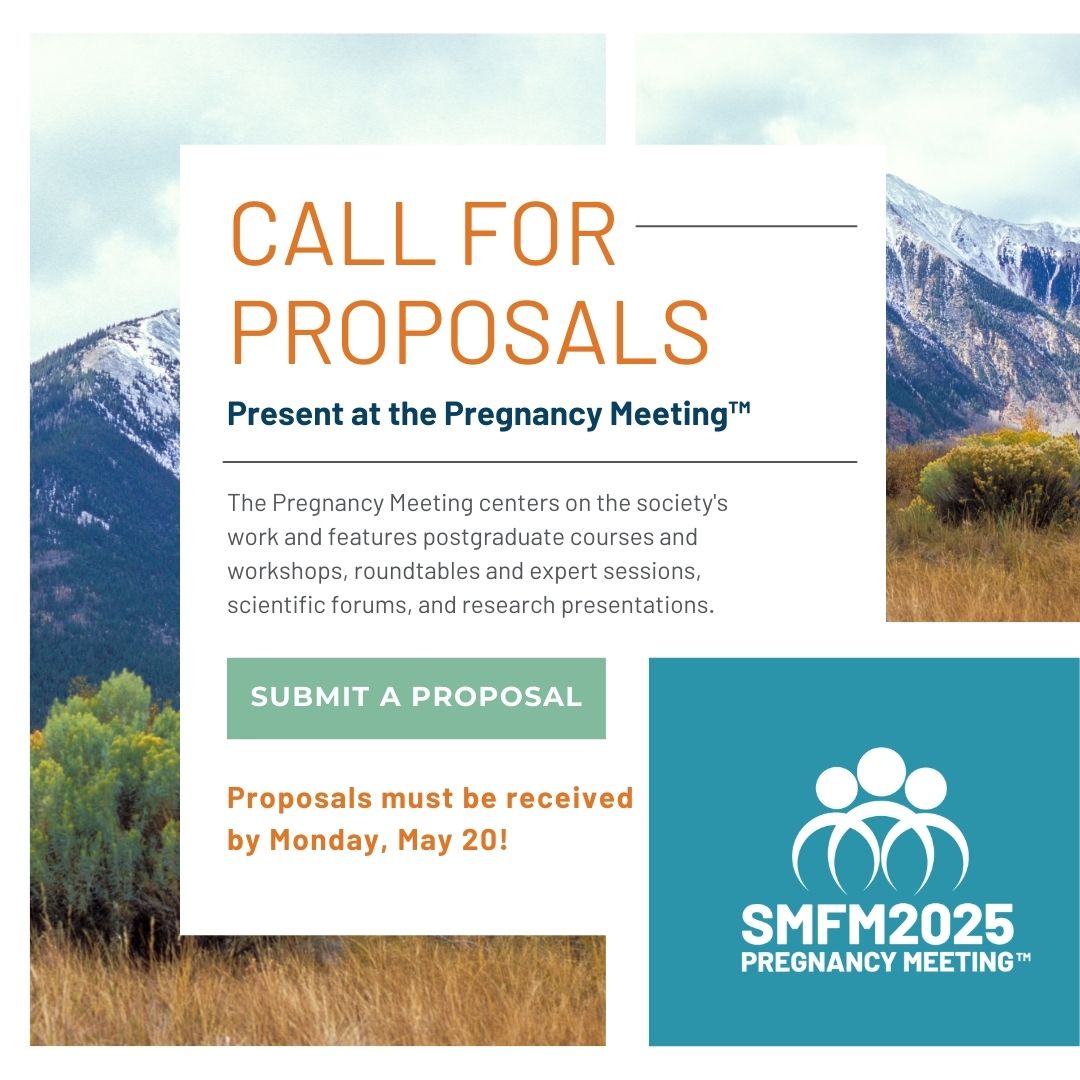 Proposals are currently being accepted for #SMFM25. Now's your chance to present at the largest scientific gathering in maternal-fetal medicine, featuring the latest research and innovations. Submit a proposal by May 20: surveymonkey.com/r/SMFM2025
