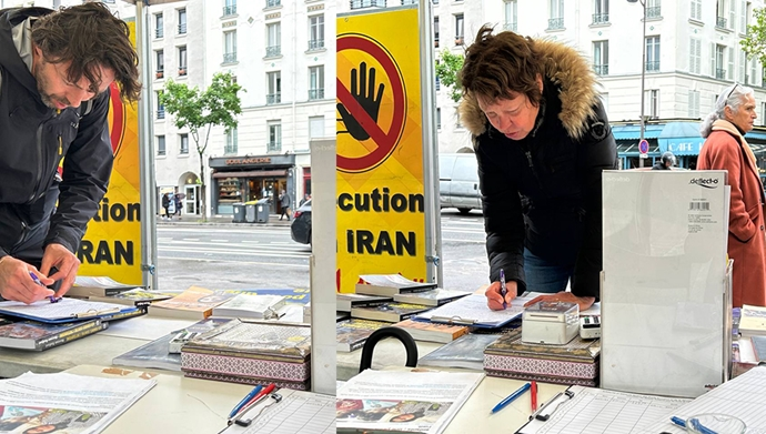 برگزاری میز کتاب و نمایش تصاویر شهیدان در همبستگی با قیام سراسری توسط ایرانیان آزاده در پاریس
#کانونهای_شورشی
#زن_مقاومت_آزادی
#مرگ_بر_اصل_ولایت_فقیه