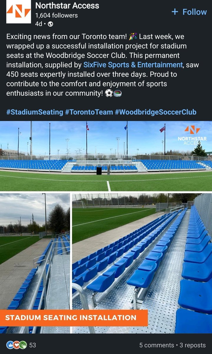This looks so clean. Hadn't seen this posted elsewhere. Kudos to @WSCStrikers on the infrastructure improvements. Woodbridge SC along with a few others are stalwarts in the Toronto soccer scene. 👏Love the investment. This is how we grow the game domestically