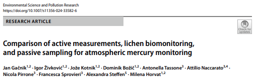 Delighted to announce our latest article! 📢 Read here: lnkd.in/dYFkfDVy Passive sampling and lichen biomonitoring effectively detect areas with high Hg concentrations. They serve as cost-effective alternatives to active measurement instrumentation #MERCURY #airquality
