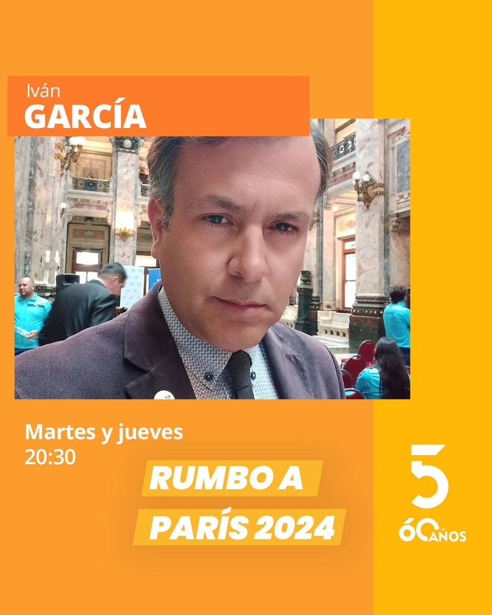 canal5uruguay's tweet photo. Esta noche 20:30 en #RumboAParís2024 🇫🇷 recibimos a Iván García, secretario de @AtletismoCAU.

@solesejas @santicahe @nicope29 https://t.co/ba4YKf85iR