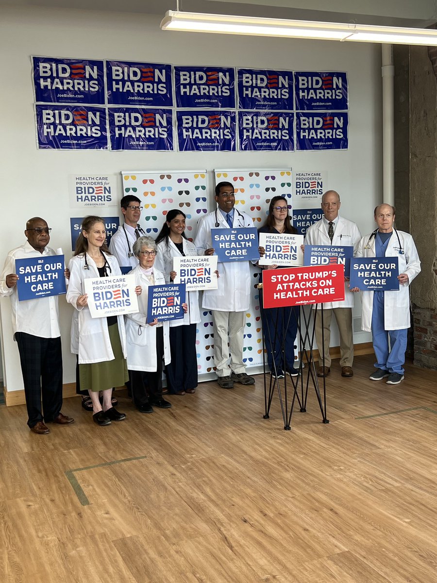 Today I was proud to join fellow physicians & health professionals in launching Healthcare Providers for @BidenHQ. If we want to protect:
- the ACA
- lower cost insulin
- Medicare & Medicaid
- Abortion Rights & Reproductive Healthcare

We must re-elect @JoeBiden & @KamalaHarris.