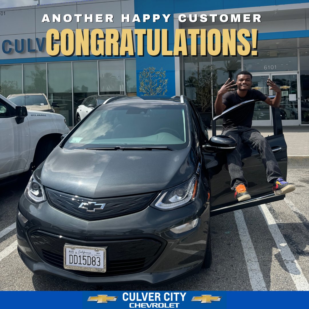 Congratulations on your pre-owned Chevy! 🚗✨ Ready to embark on new adventures with a trusted ride by your side. Welcome to the Culver City Chevrolet family, where every journey is a joyride! #PreOwnedChevy #NewJourneys #CulverCityChevrolet