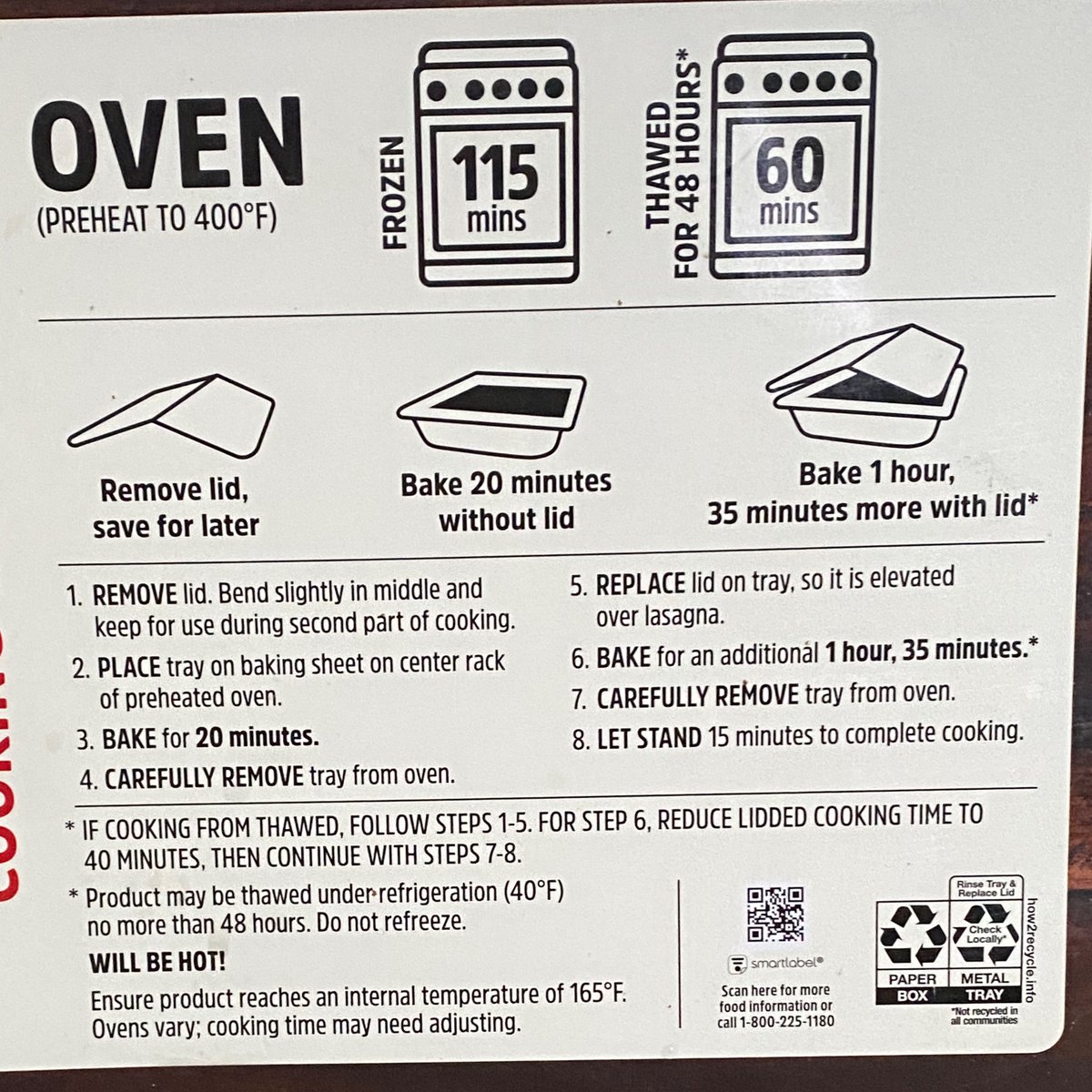FROZEN LASAGNA today because I don’t feel like cooking. For my entire life, we bake the lasagna and remove the lid for the last several minutes. And now, we bake with lid off for the first 20 minutes? And then bake with the lid on? Thanks, Obama. Total food anarchy! #snarkin 😜