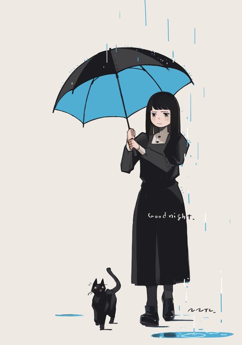 「女の子 黒猫」のTwitter画像/イラスト(新着)